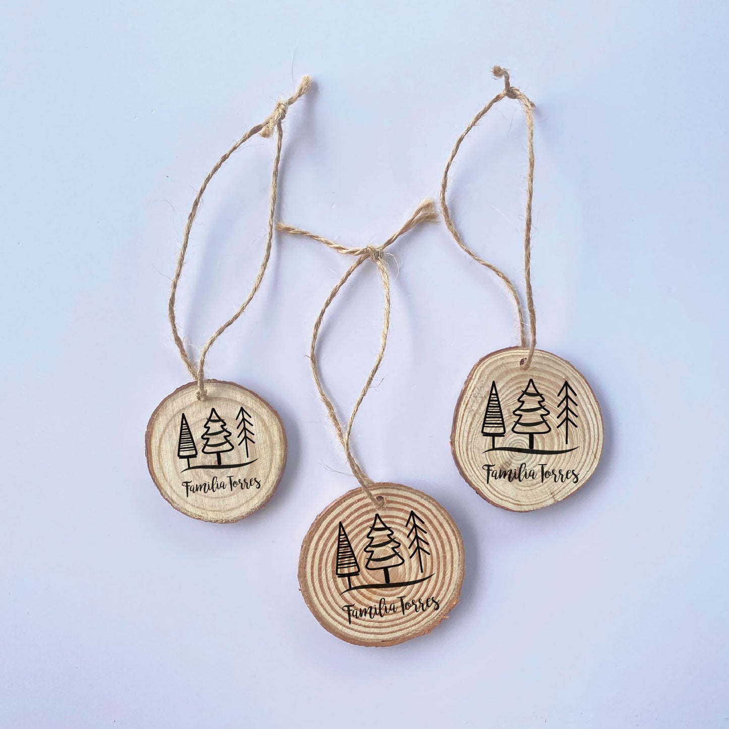 SET 3 WOOD SLICE TAG