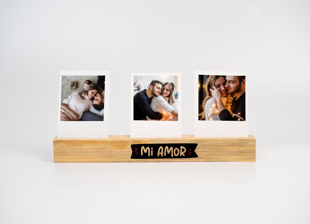 Wood polaroid Mi amor
