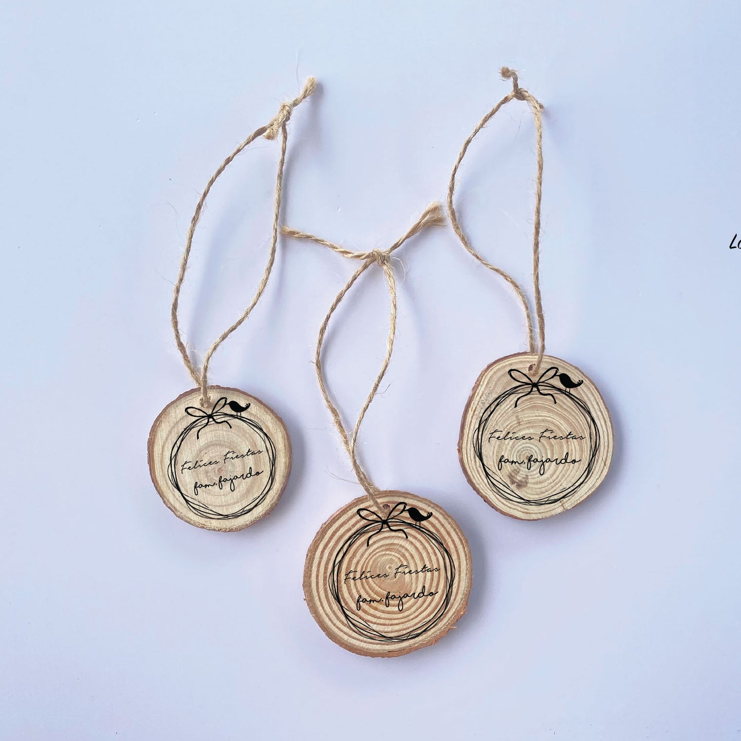SET 3 WOOD SLICE TAG