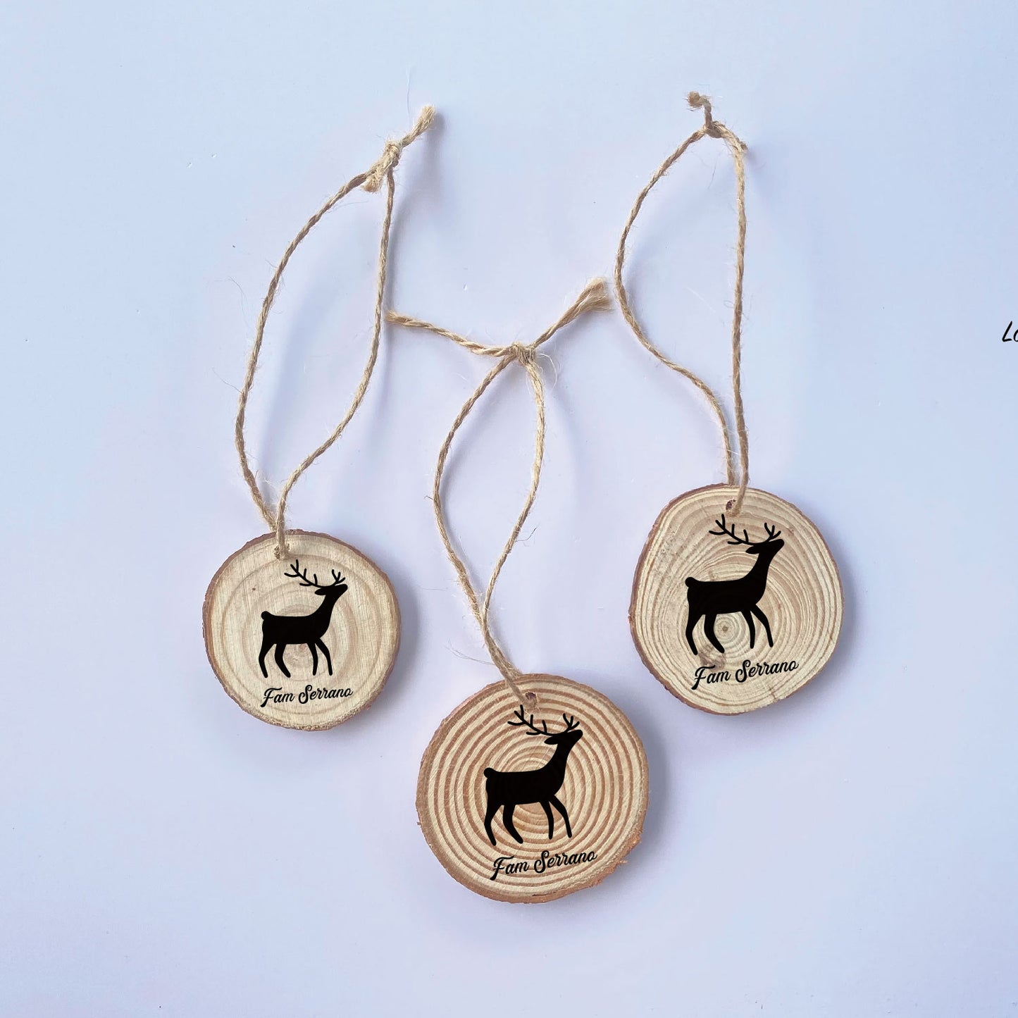 SET 3 WOOD SLICE TAG