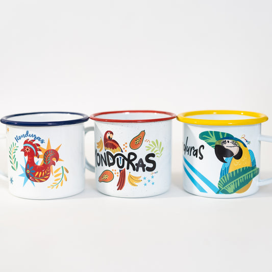 Taza Peltre Guacamaya Frutales