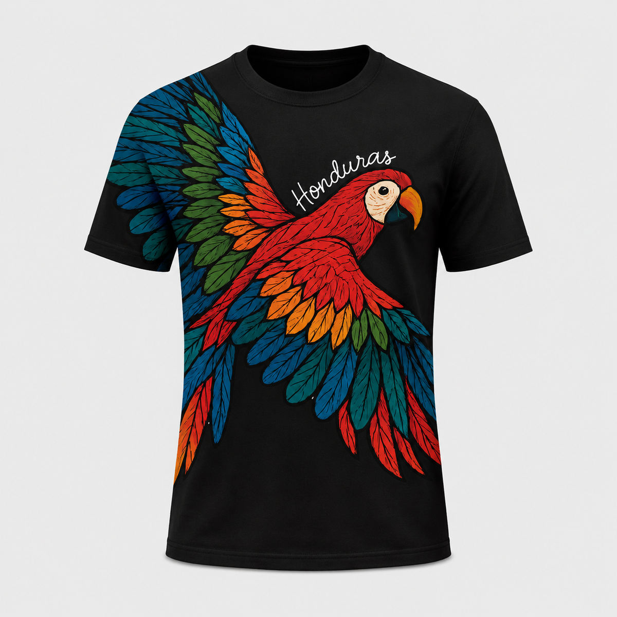 CAMISETA GUACAMAYA NEGRA