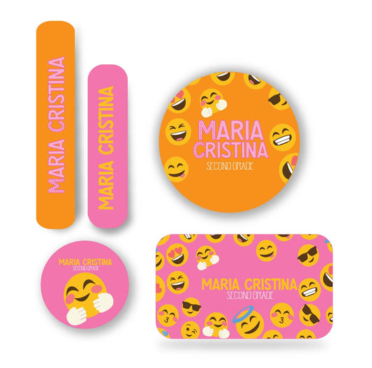 Name tag Niña happy face