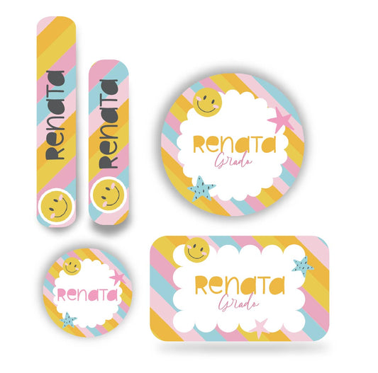 Name tag Niña happy face 2