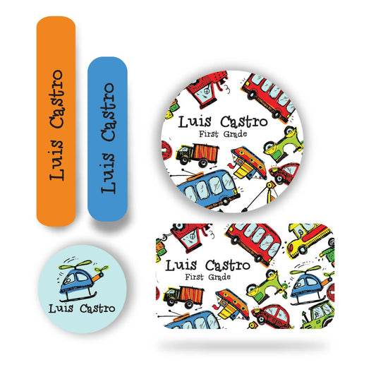 Name tag Niño carritos 3