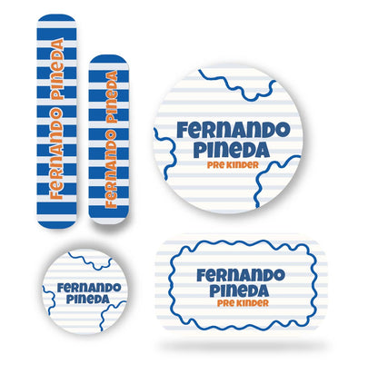 Name tag Niño azul