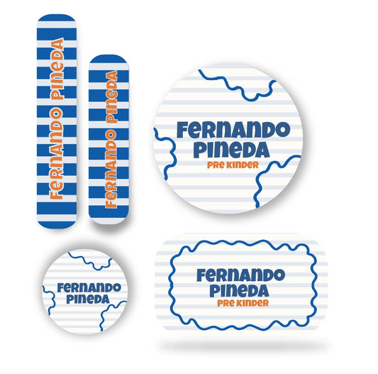 Name tag Niño azul