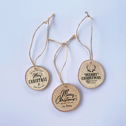 SET 3 WOOD SLICE TAG