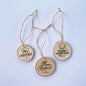 SET 3 WOOD SLICE TAG