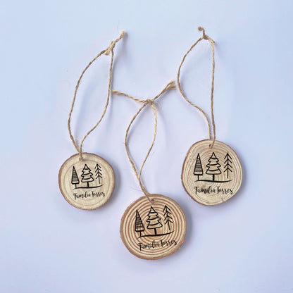 SET 3 WOOD SLICE TAG