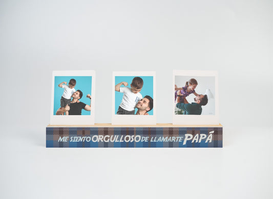 Hijo orgulloso Wood Polaroid
