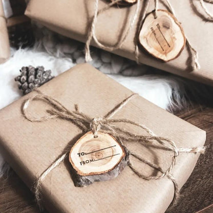 SET 3 WOOD SLICE TAG