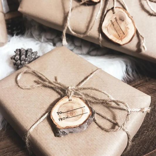 SET 3 WOOD SLICE TAG