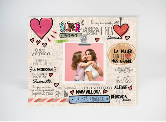 MDF con ganchito Mamá Cualidades