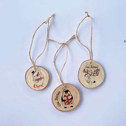 SET 3 WOOD SLICE TAG