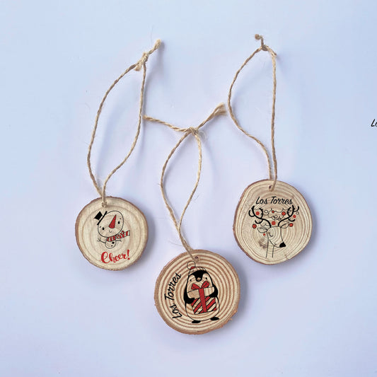 SET 3 WOOD SLICE TAG