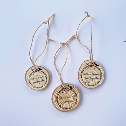SET 3 WOOD SLICE TAG