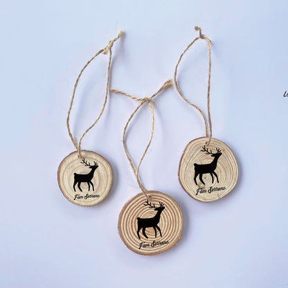 SET 3 WOOD SLICE TAG