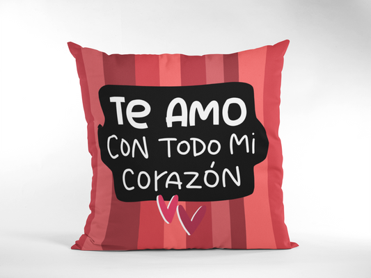 Cojin Te amo con todo mi corazon tx