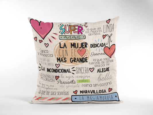 Cojin Mamá Cualidades Mensaje