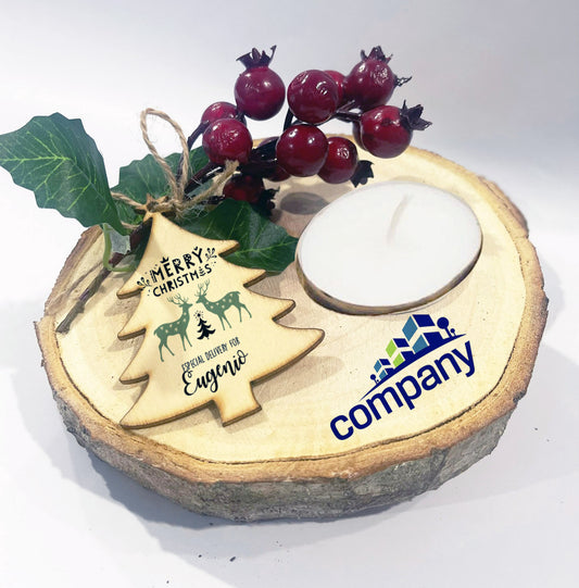 Wood Slice Candle